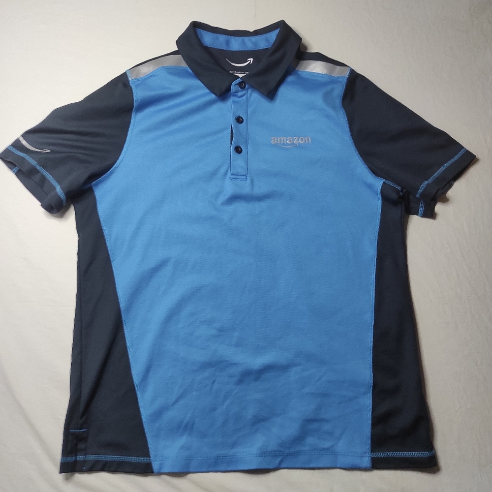 Amazon XL Blue Polo Shirt XL Men Short Sleeve Delivery Employee